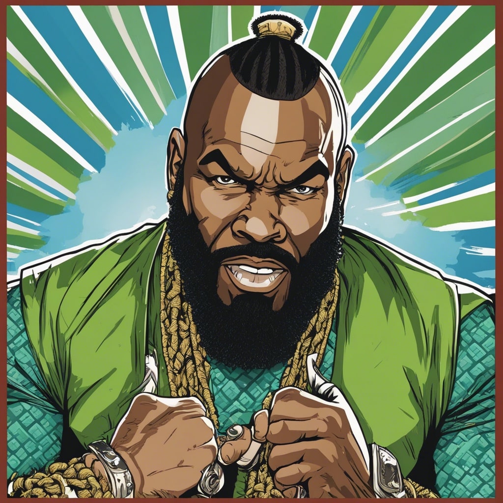 Mr.T blue and green portrait