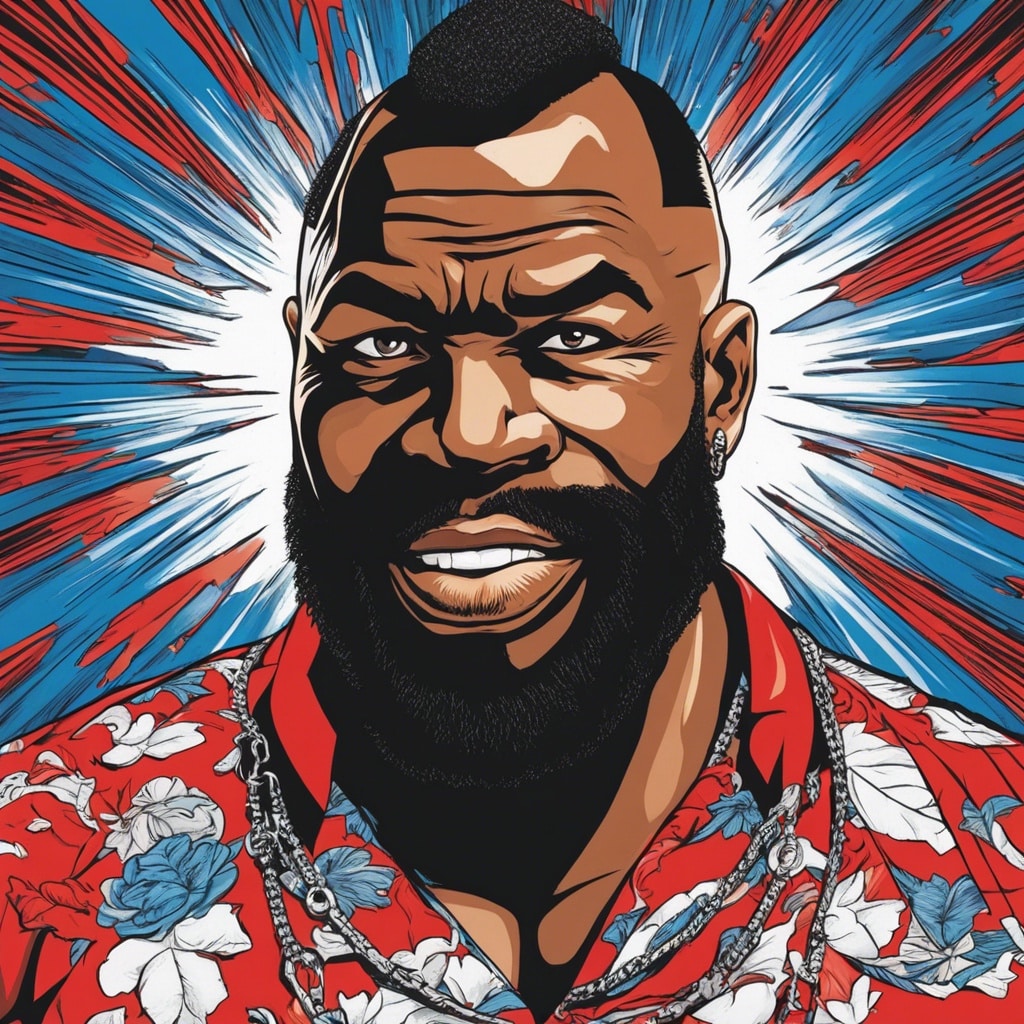 Mr.T blue and red portrait