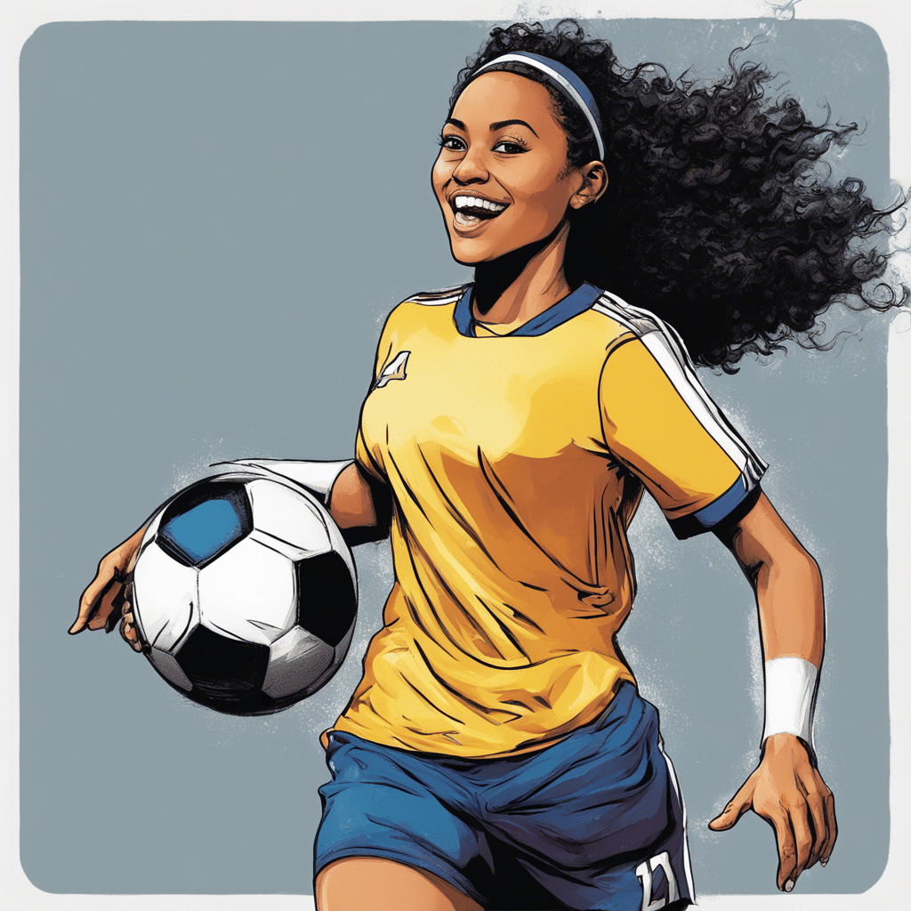Natalie Nunn playing soccer as a teenager