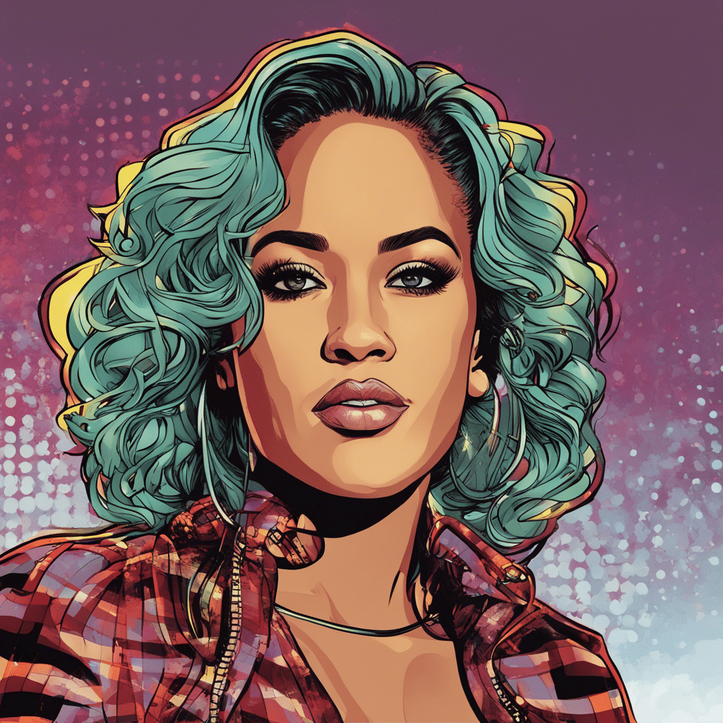 Natalie Nunn's portrait, shiny background