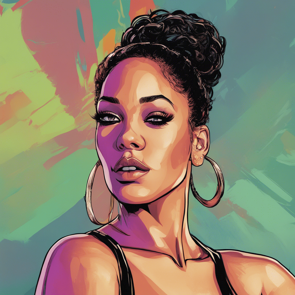 Natalie Nunn's portrait, shiny background
