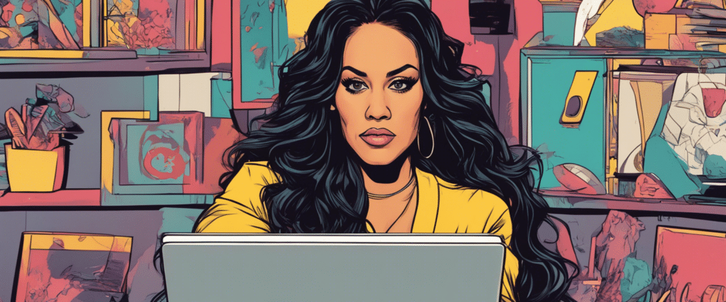 Natalie Nunn on a laptop working