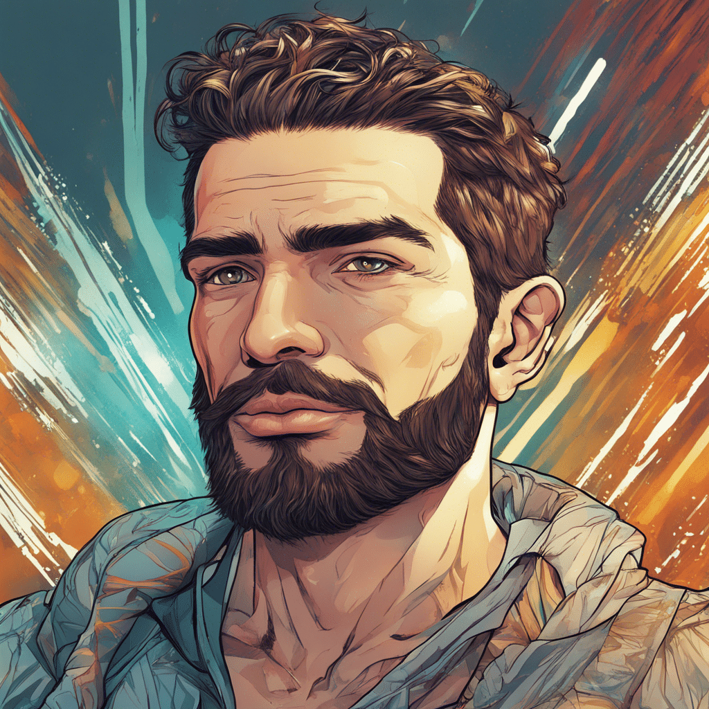 Nile Niami’s portrait, shiny background
