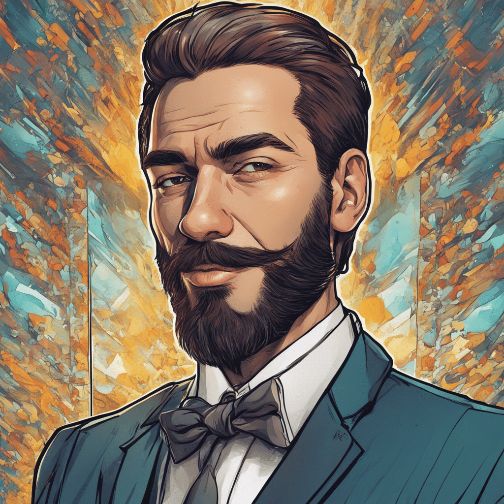 Nile Niami’s portrait, shiny background