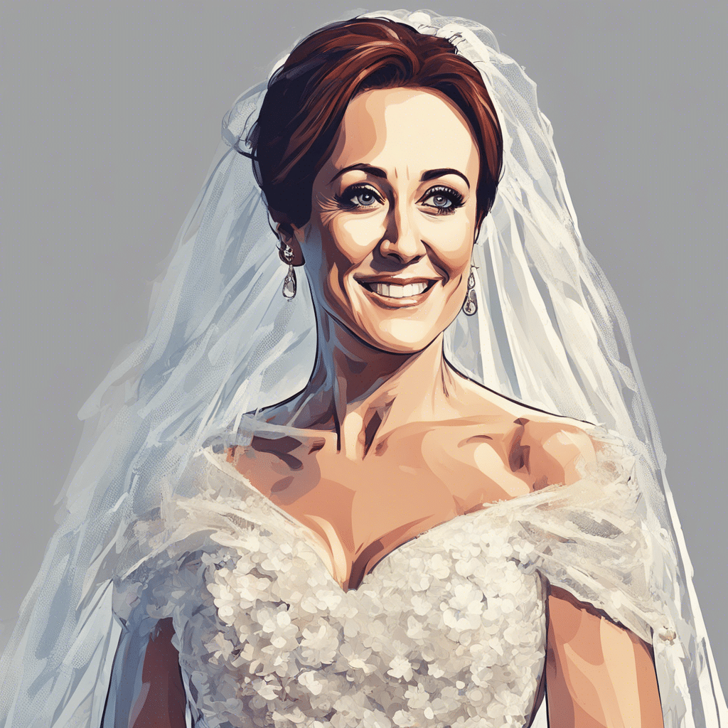 Patricia Heaton in wedding dress, portrait