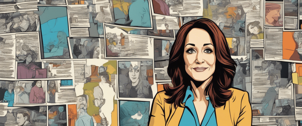 Patricia Heaton going through business stats