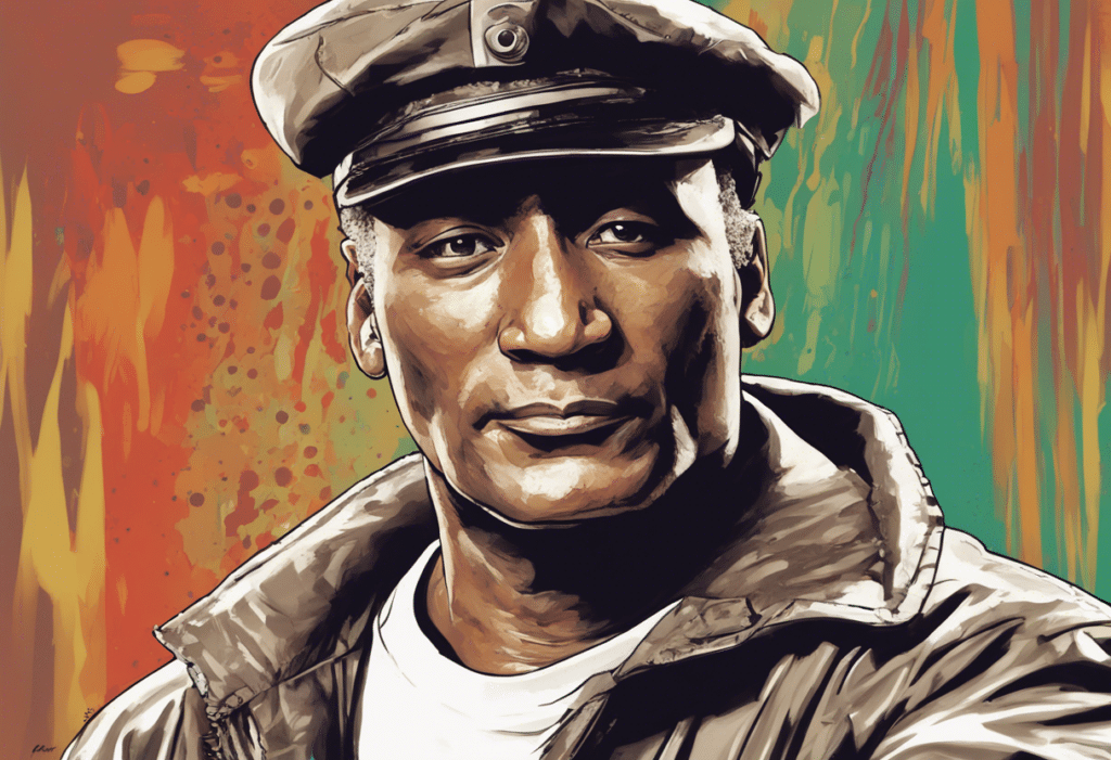 Paul Mooney illustrated biography, portrait