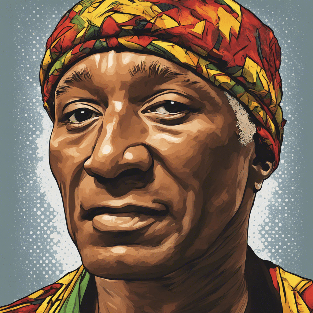 Paul Mooney's portrait, shiny background
