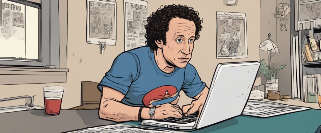 Pauly Shore on a laptop as a teenager