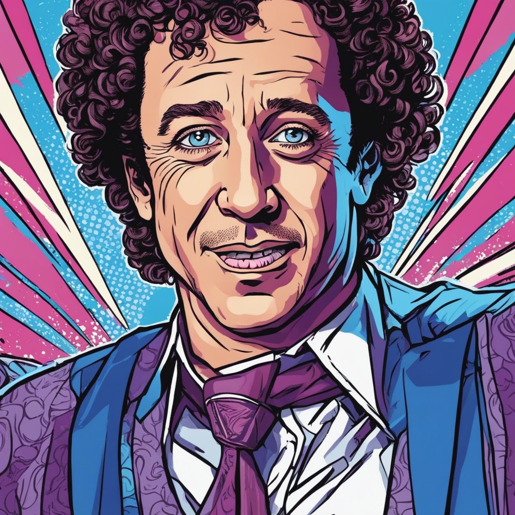 Pauly Shore purple and cyan portrait