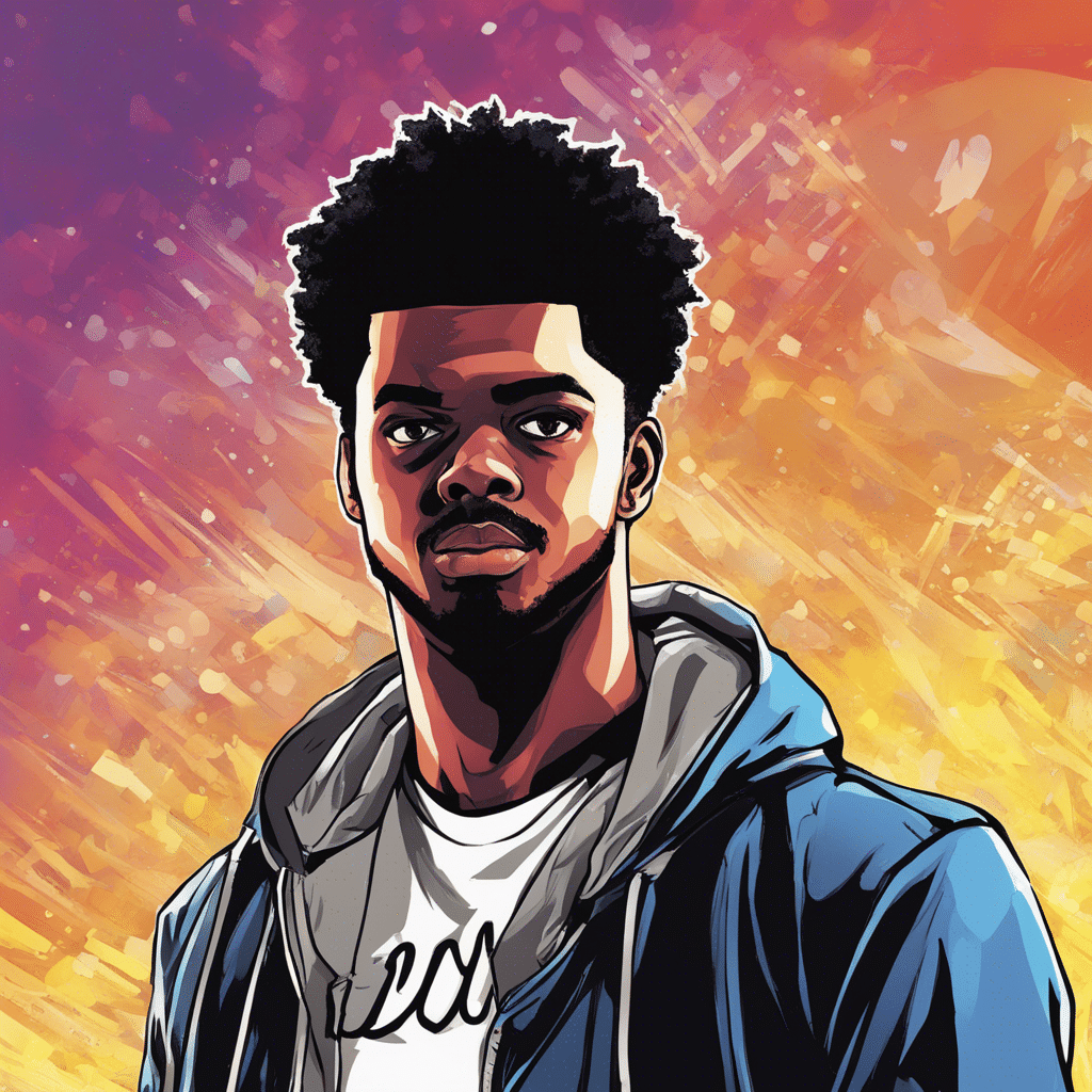 Quinn Cook's portrait, shiny background