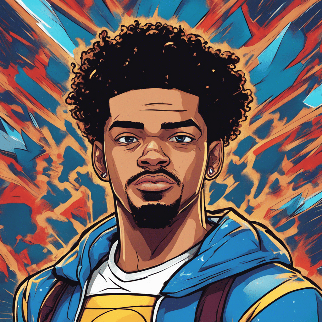Quinn Cook's portrait, shiny background