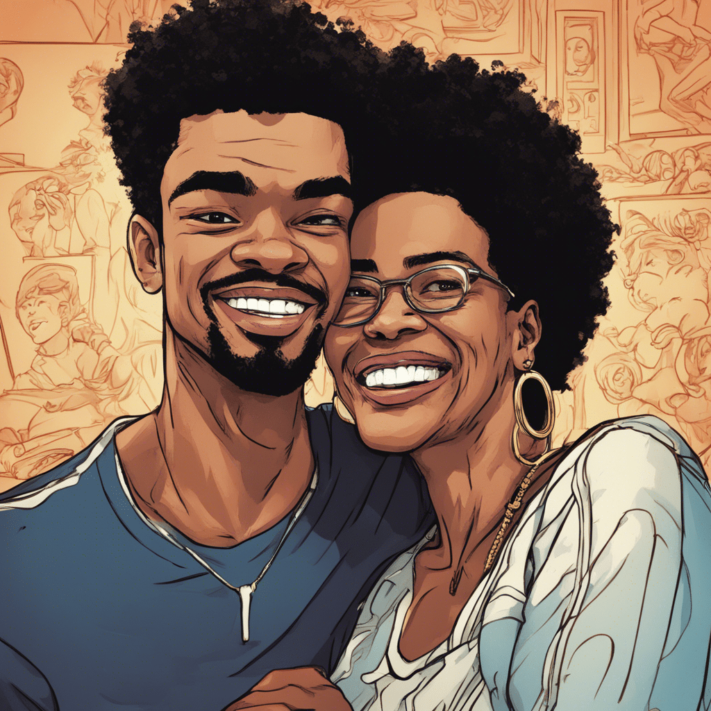 Quinn Cook and his mother's portrait