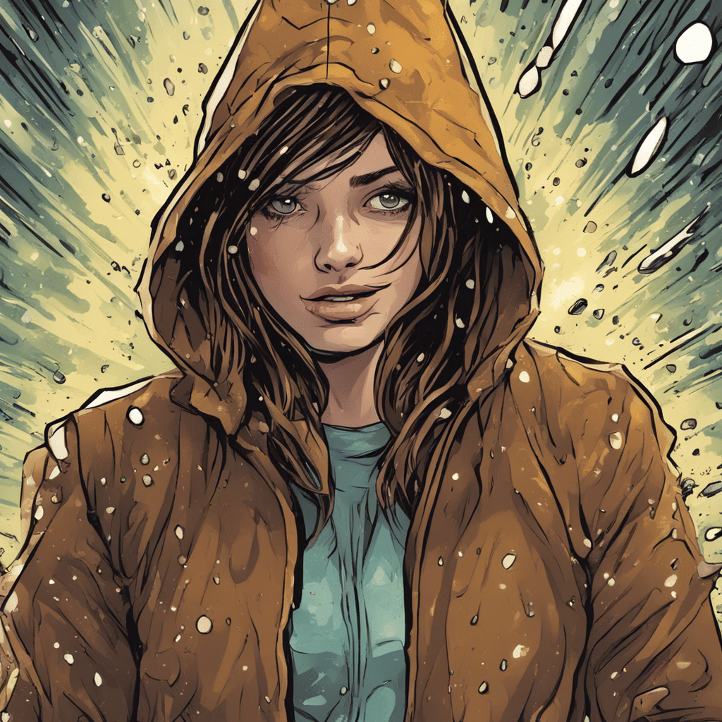 Rain Brown portrait, shiny background