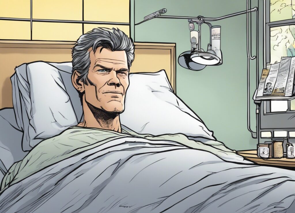 Randy Travis in hospital bed 