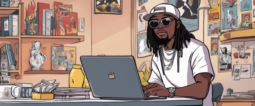 King Von on a laptop as a teenager