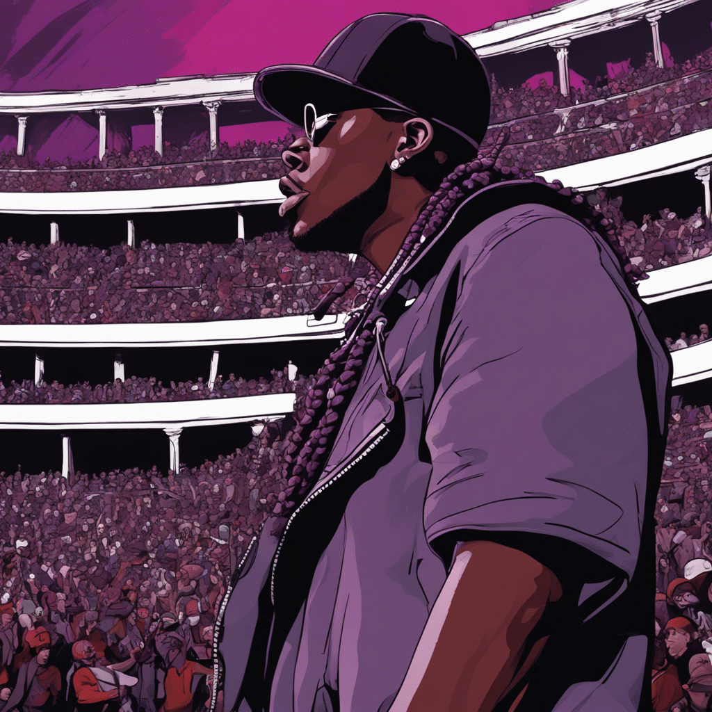 Nicki Minaj on a stage in front of huge arena full of people