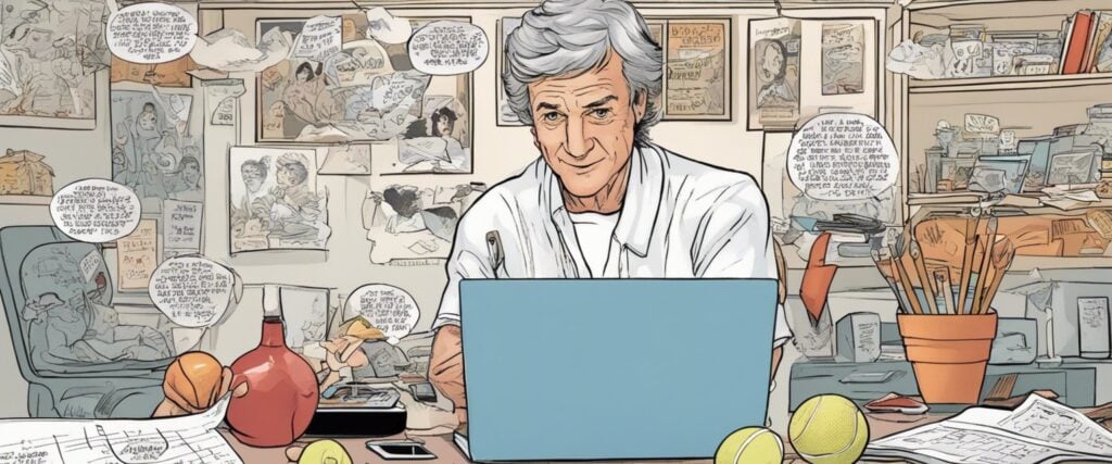 Rick Macci on a laptop