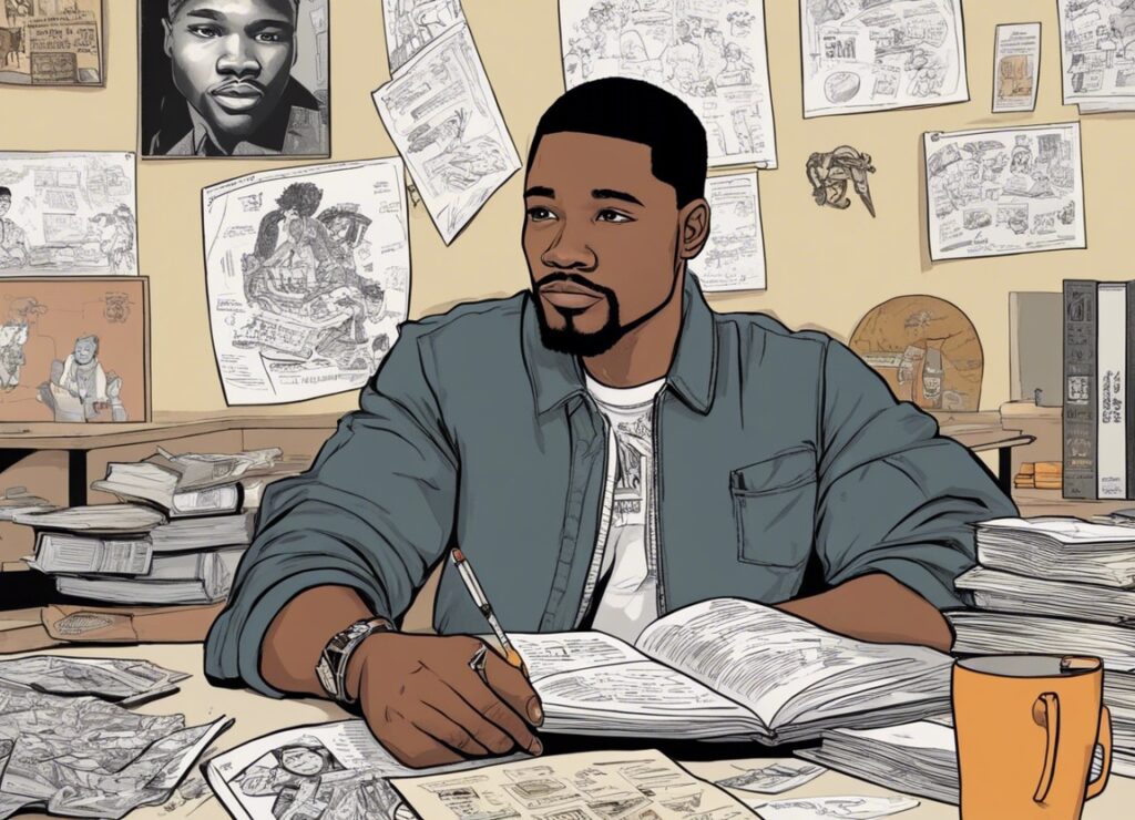 Ryan Coogler in high school painting 