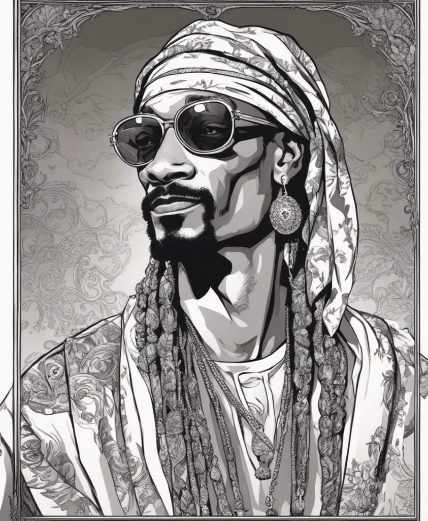 snoop dogg black and white cool portrait