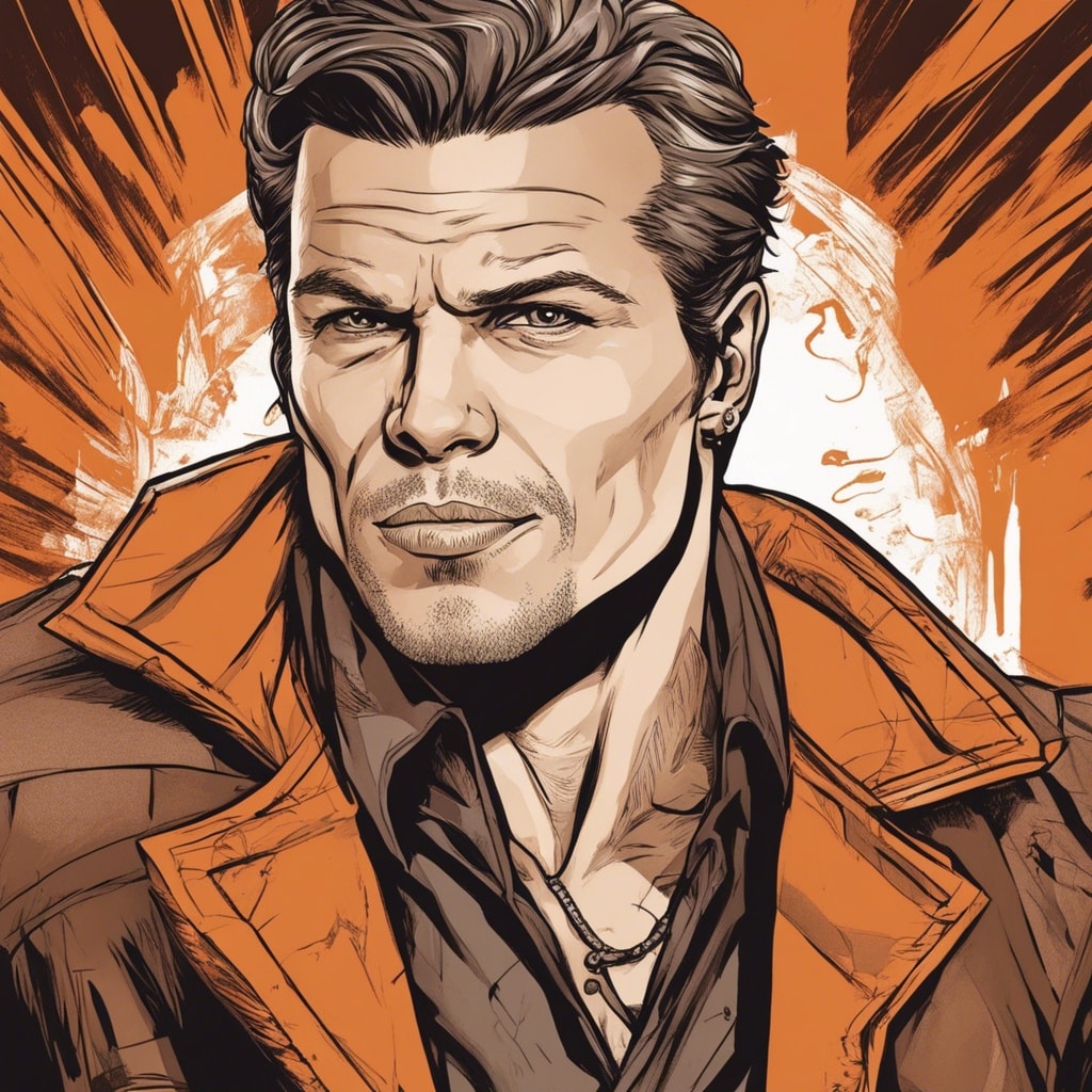 Theo Von orange and brown portrait