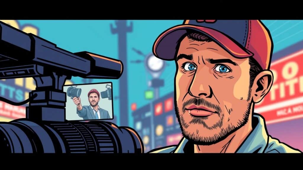 Tim Pool filming a news video in the streets