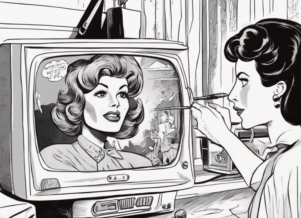 Tina Louise being shown in the old TV