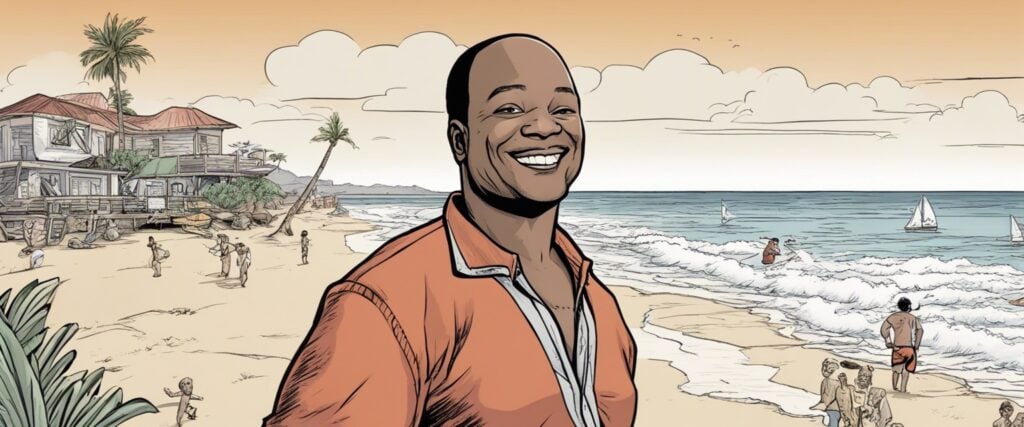 todd bridges on a beach having fun