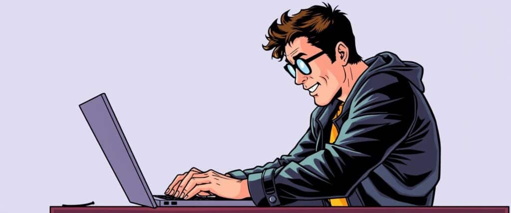 Tommy Mottola on a laptop as a teenager
