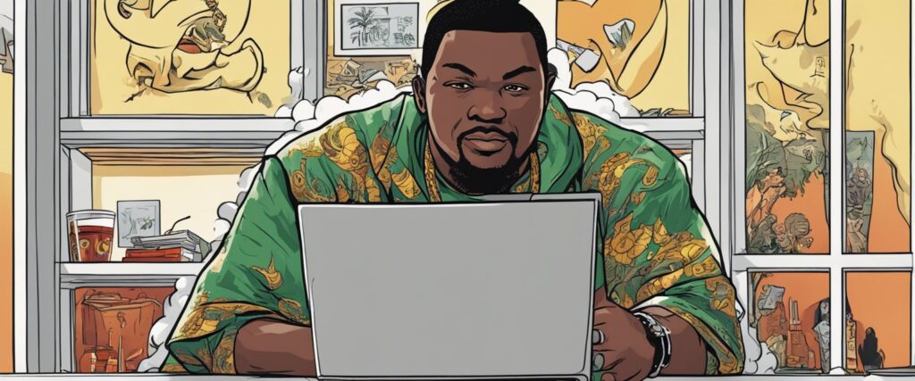 Trick Daddy on a laptop as a teenager 