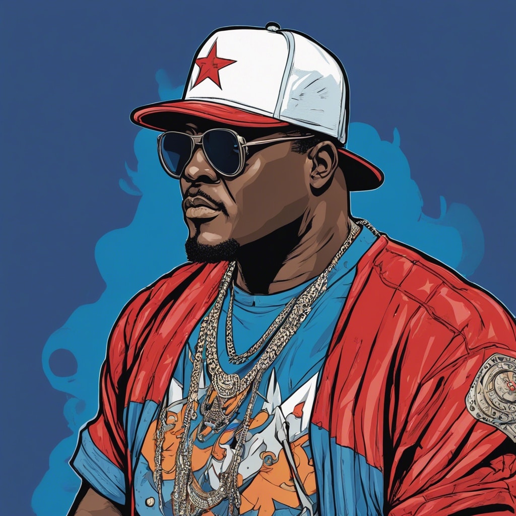 Trick Daddy red and blue portrait