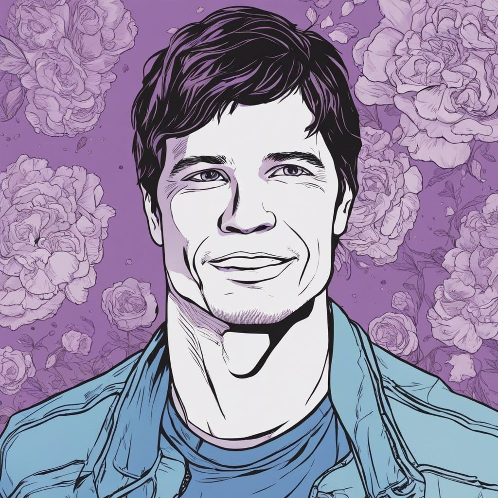 Walker Hayes cyan and purple portrait