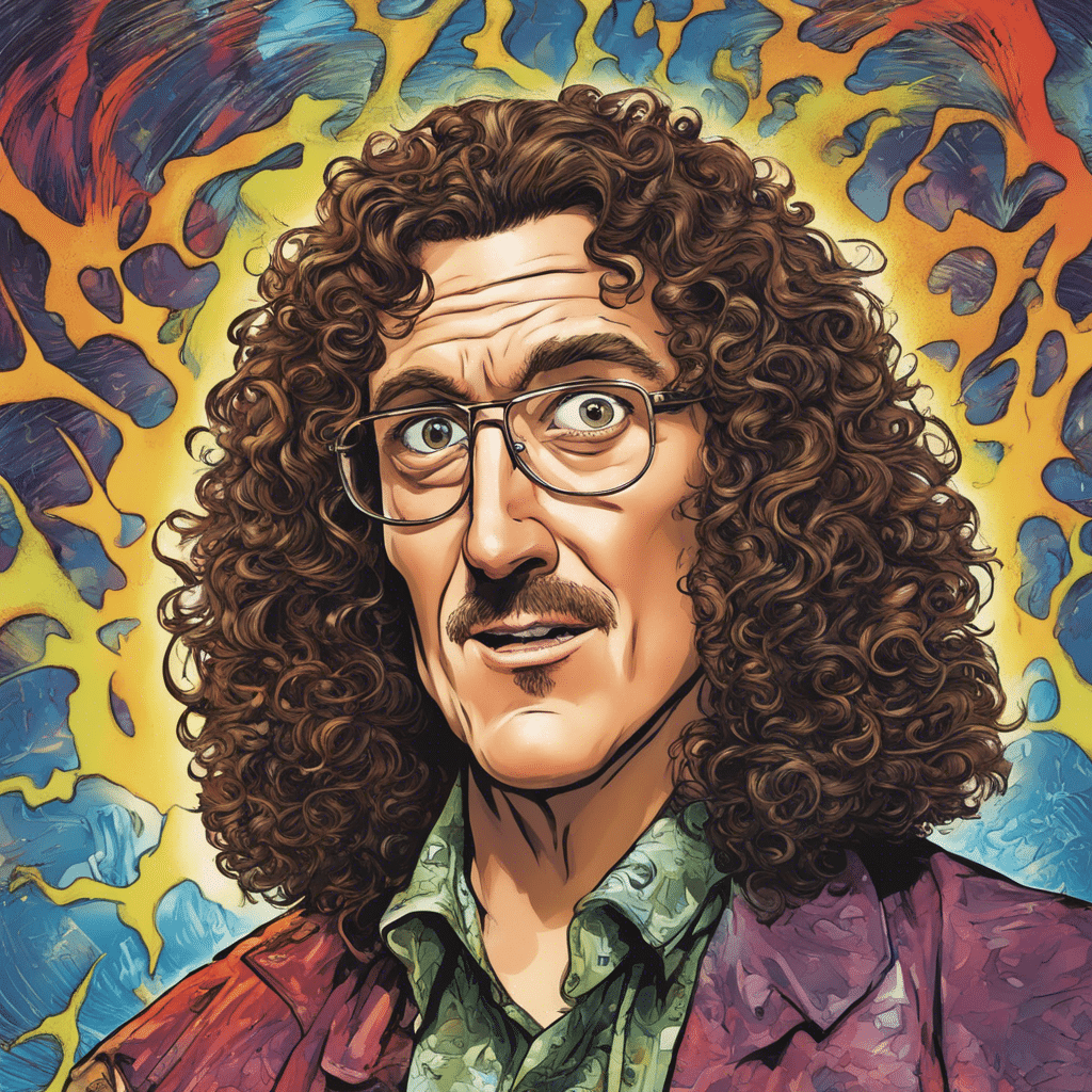 Weird Al’s portrait, shiny background