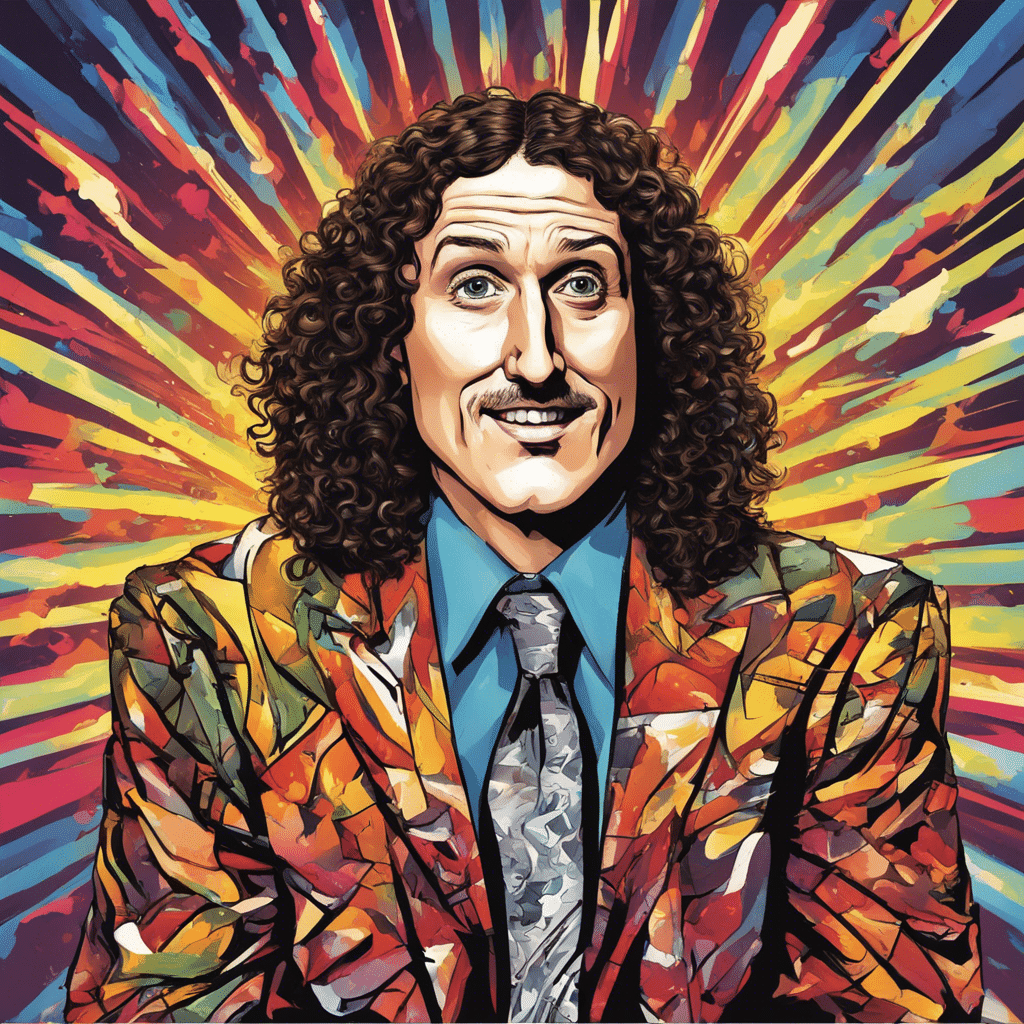 Weird Al’s portrait, shiny background
