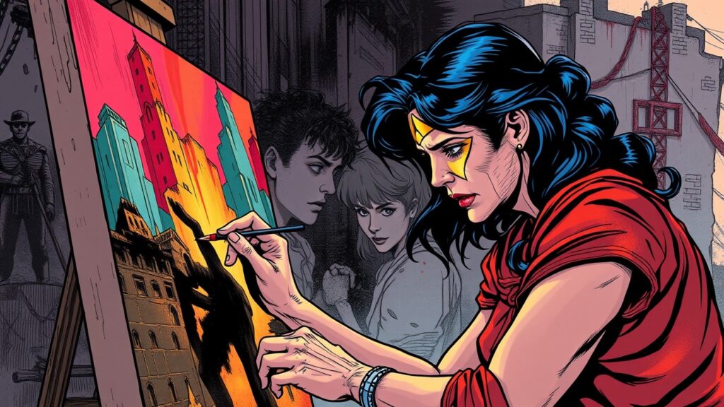 Zack Snyder's mother doing a painting