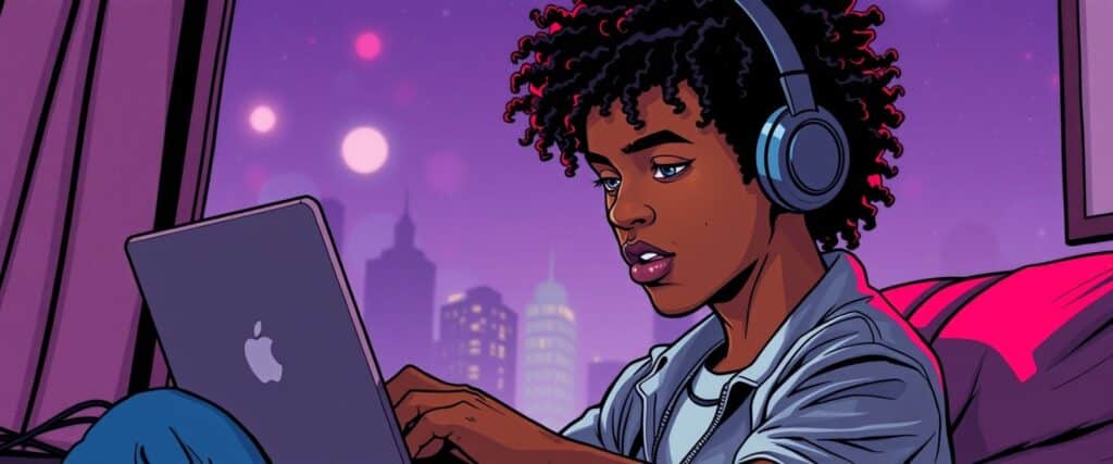 Van Hunt on a laptop as a teenager