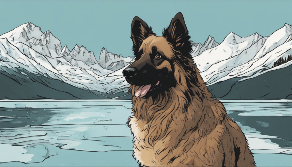 family dog, Mr. Cupcake, a Belgian Tervuren in alaska
