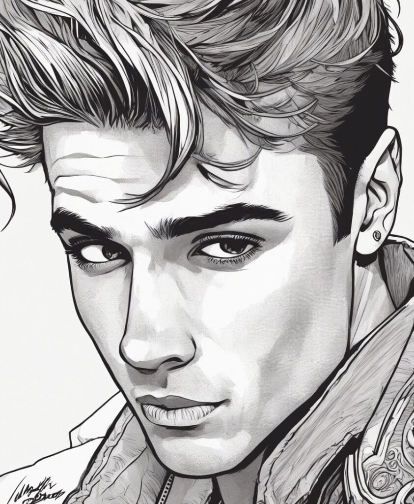 justin bieber black and white portrait
