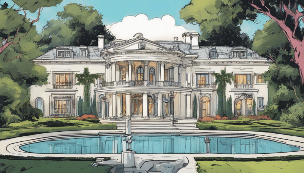 Huge mansion with pool in front
