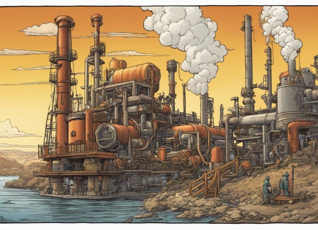 oil and gas pumping from the earth