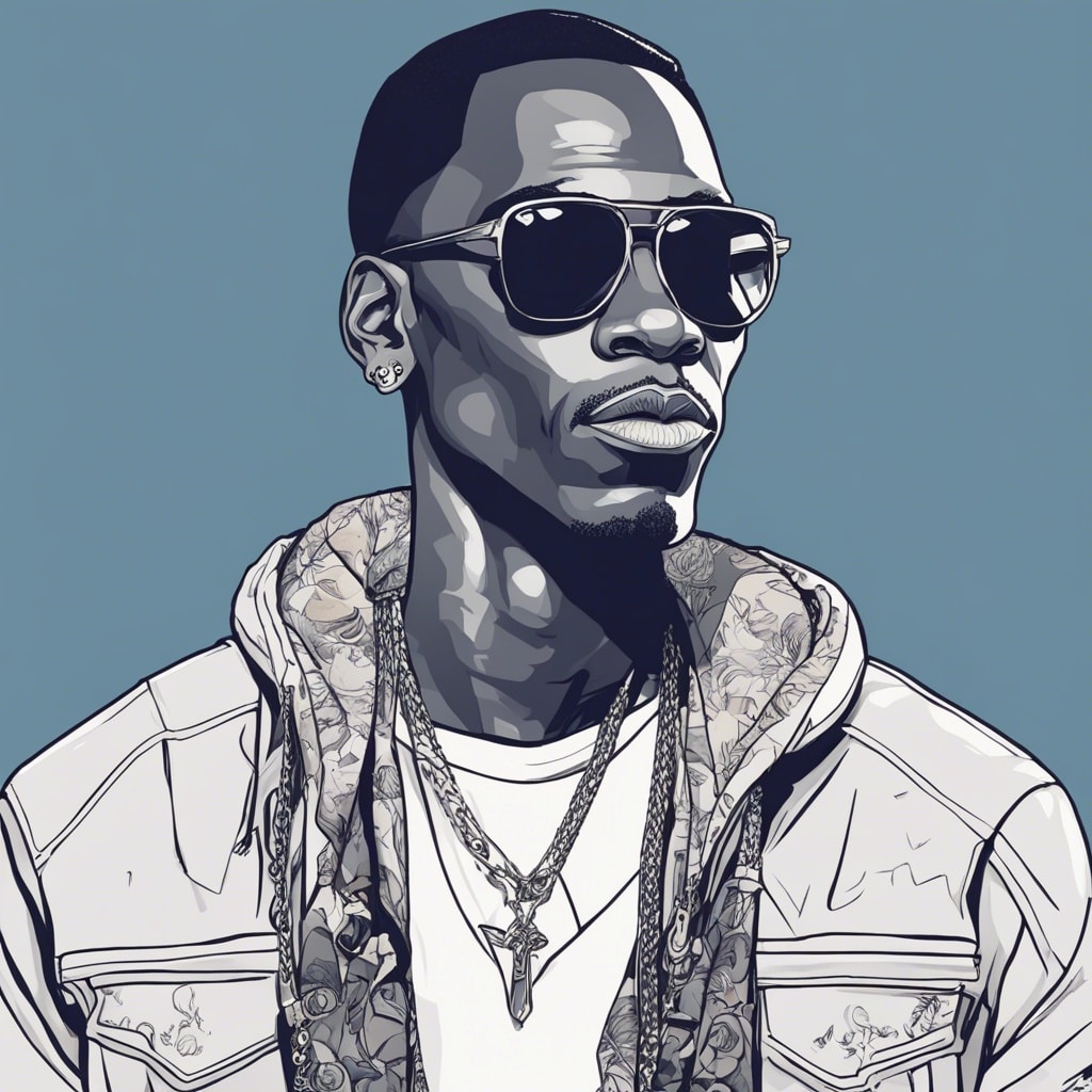 Young Dolph cool greyish cyan portrait