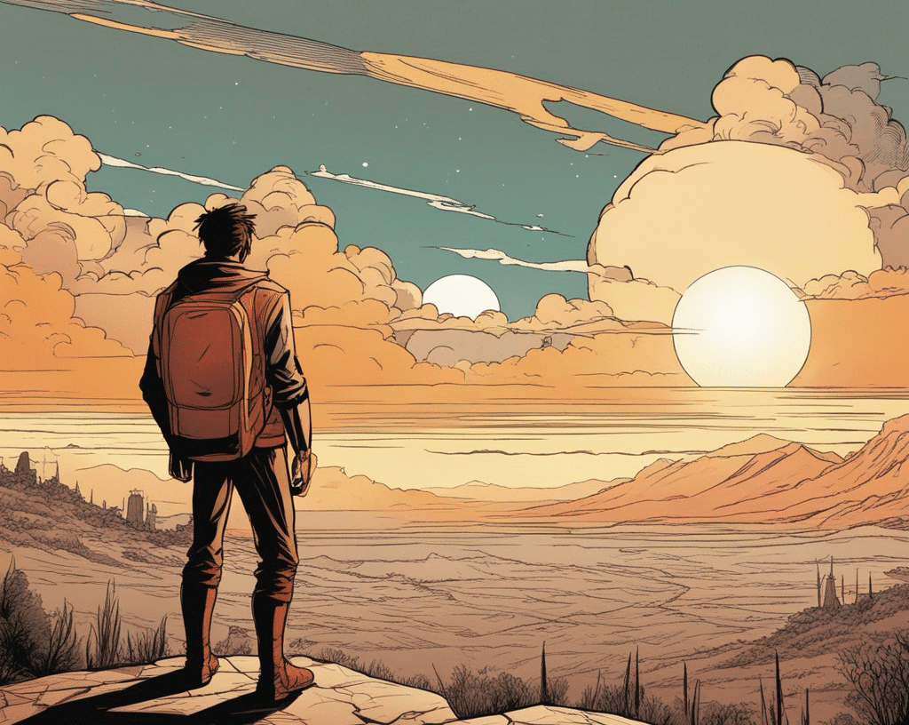 young man who is starting his journey and looking into the horizon