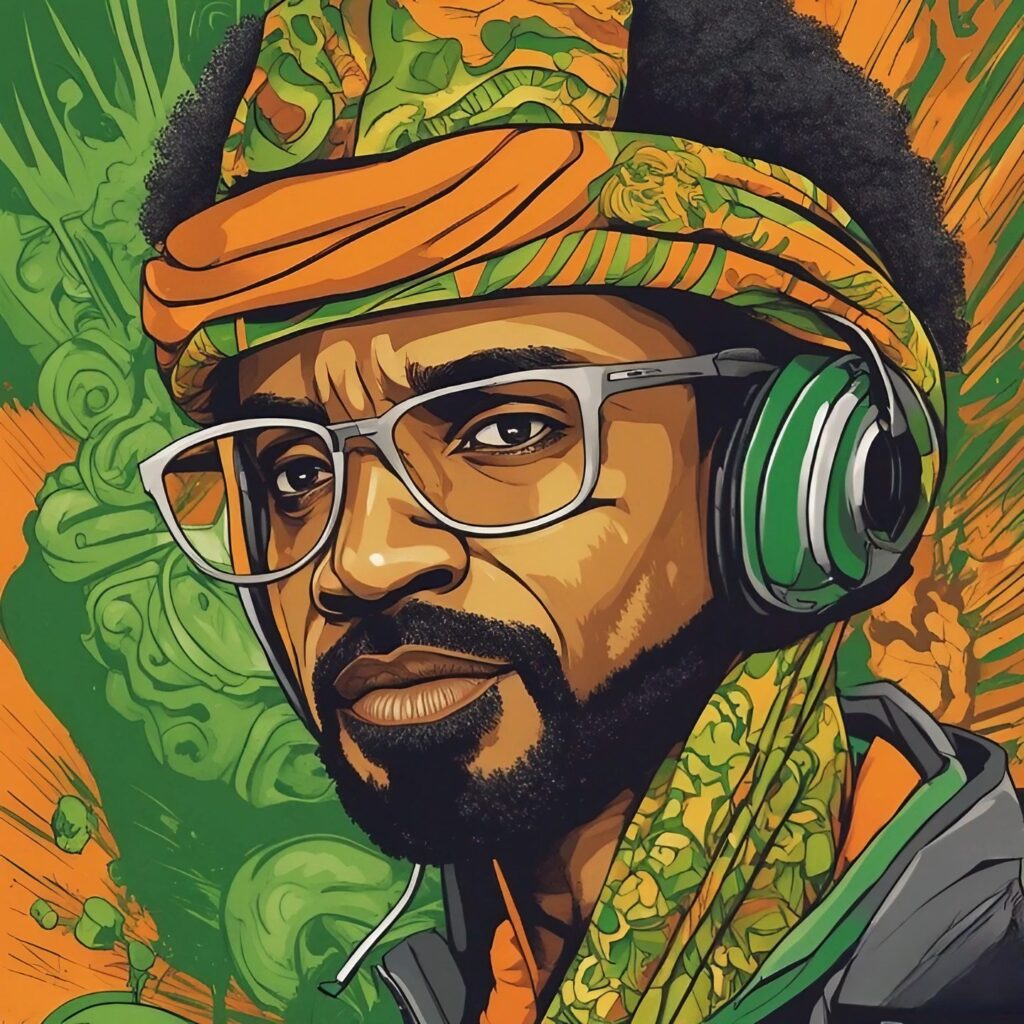 mike epps in green and orange