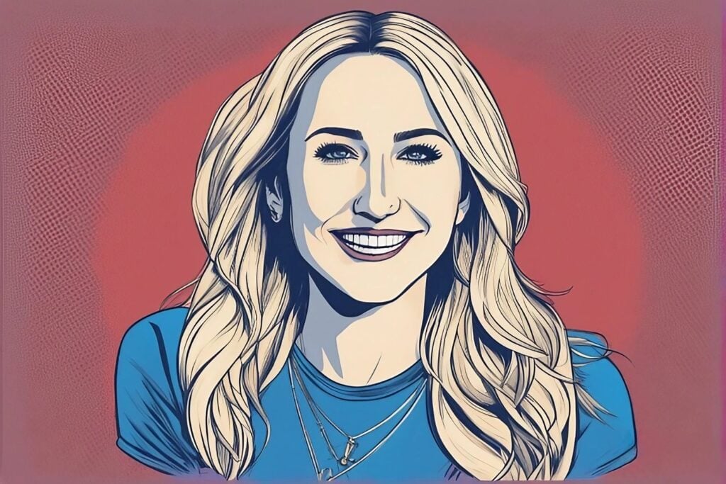 nikki gloser portrait in blue yellow and red