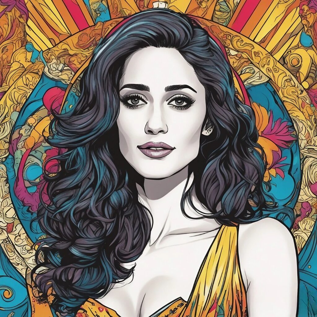 emmy rossum colorful portrait