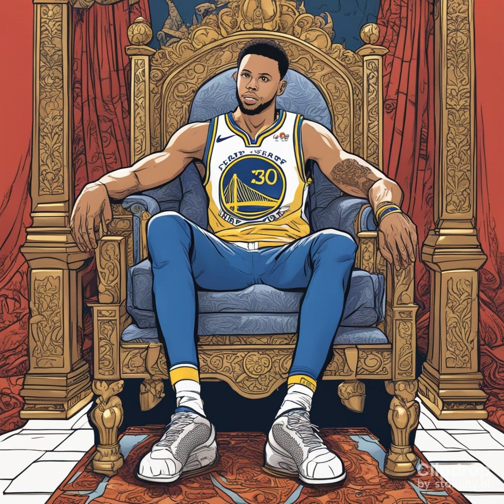 stephen curry sitting in a chair