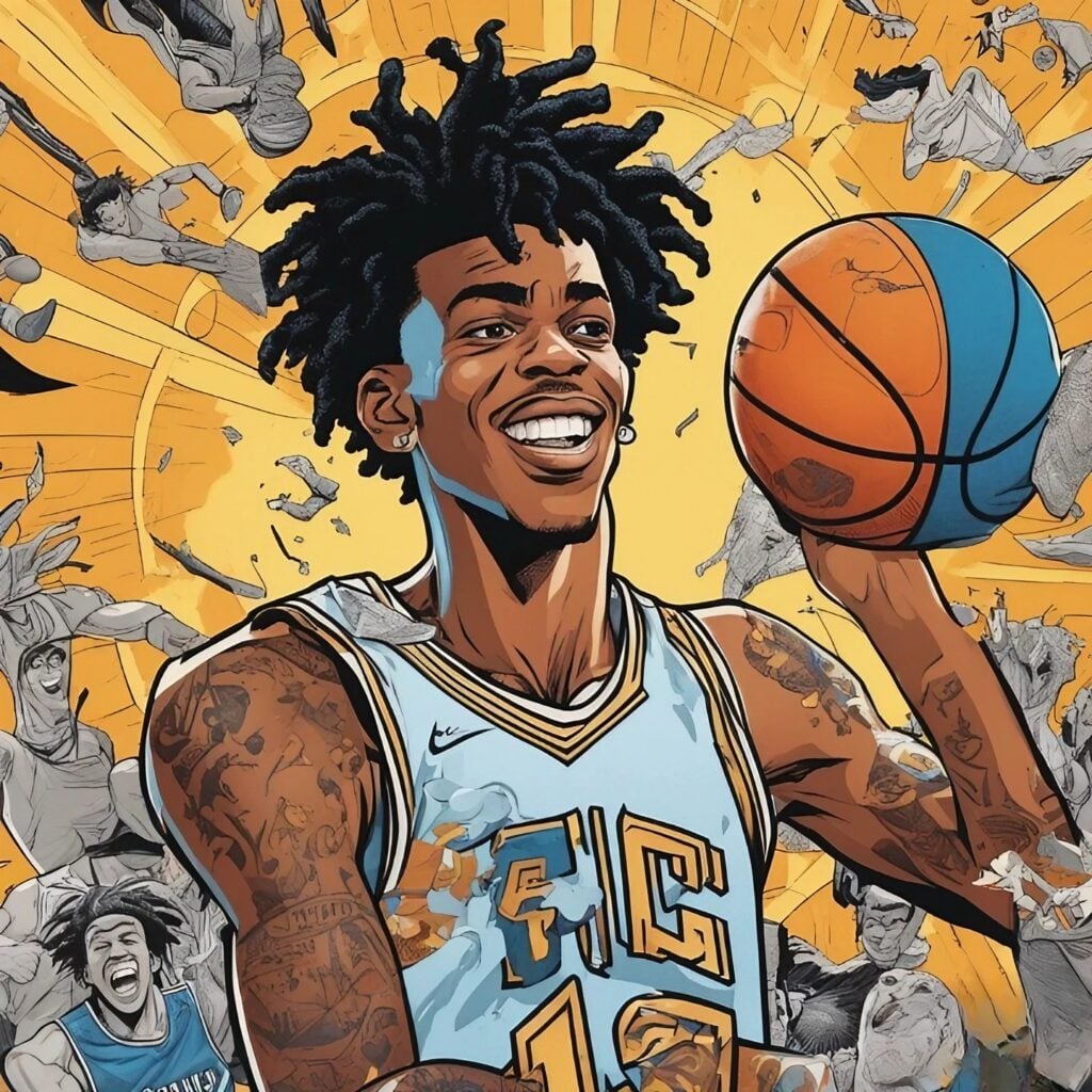 ja holding a ball smiling