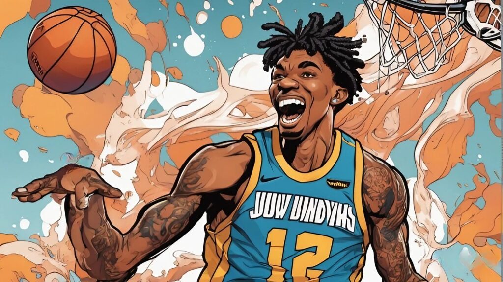 ja just dunked and now celebrating