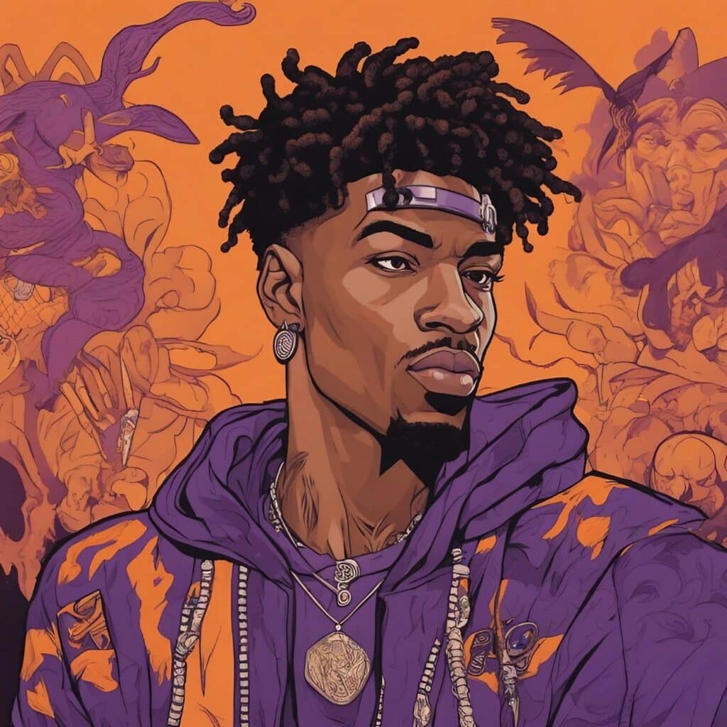 ja in purple and orange
