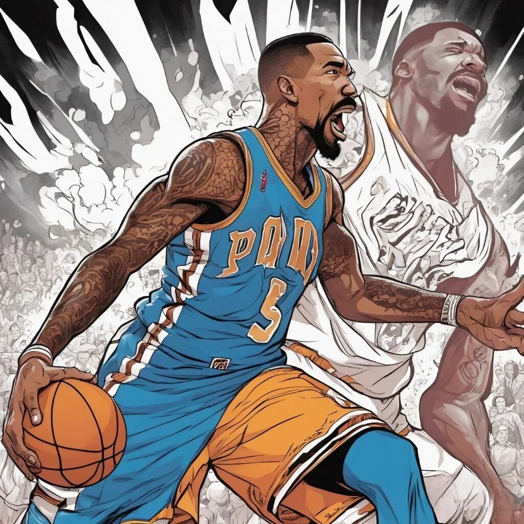 basketball player screaming